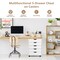 5 Drawer Rolling File Cabinet Under Desk Storage Chest Mobile Organizer With Wheels For Home Office White